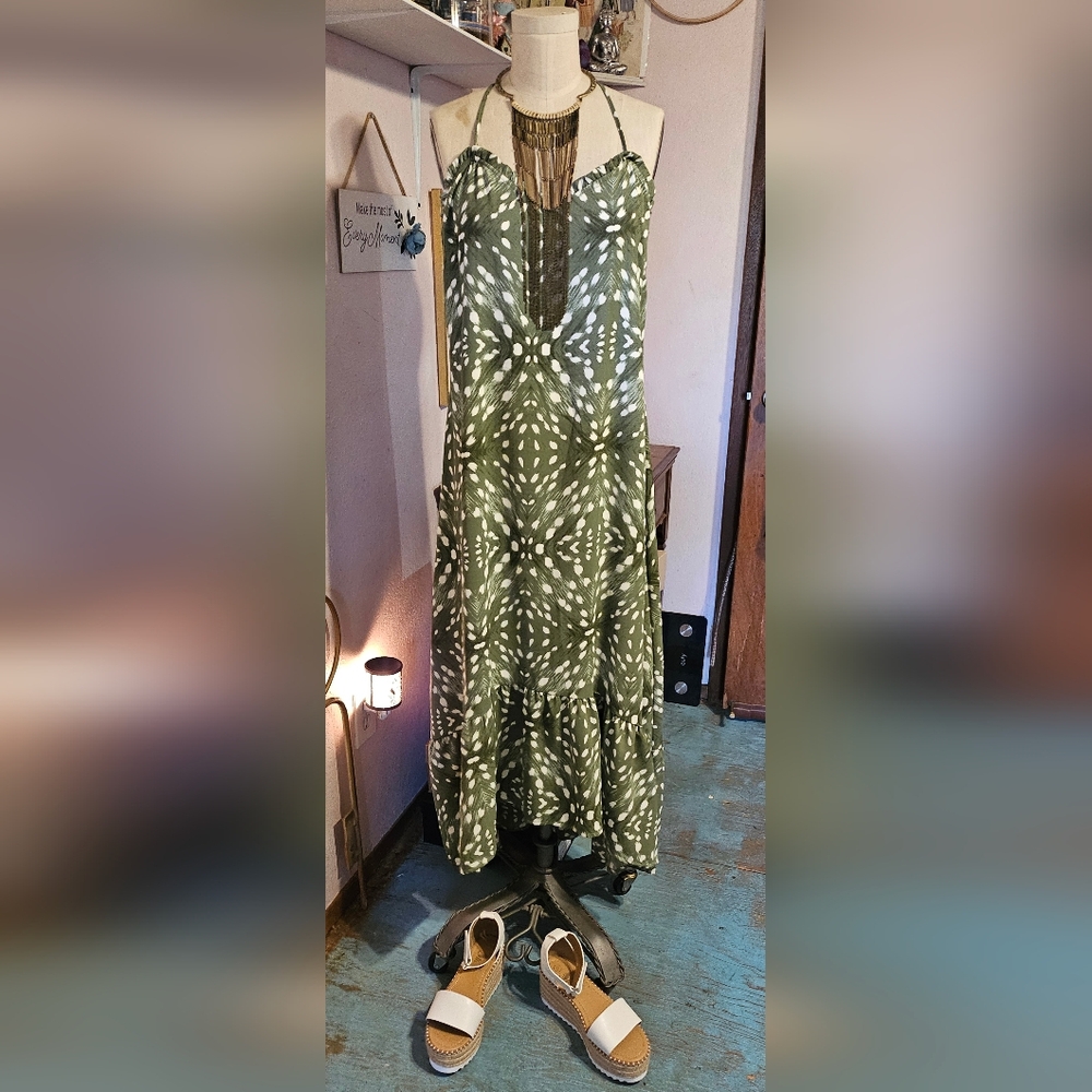 Elegant Green High Low Dress
